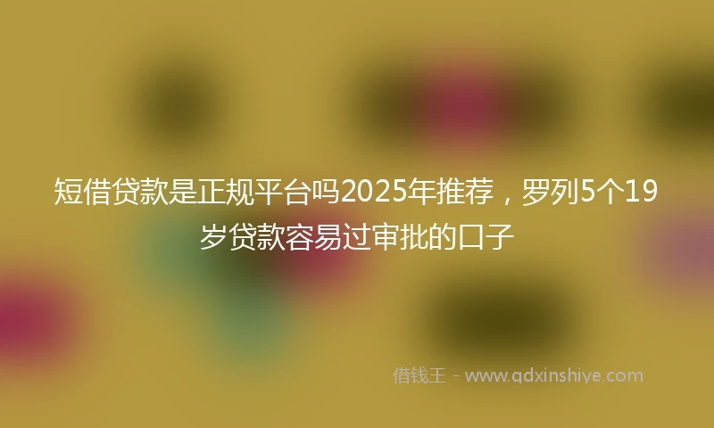 短借贷款是正规平台吗2025年推荐，罗列5个19岁贷款容易过审批的口子