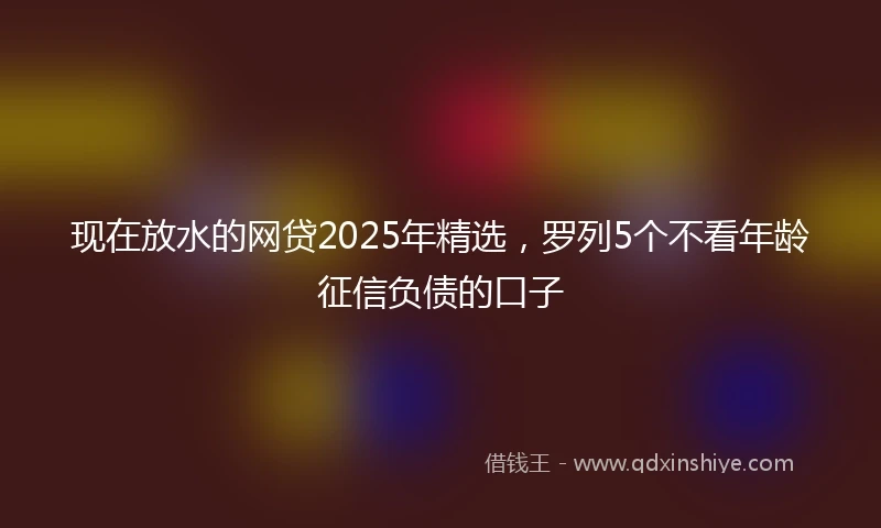 现在放水的网贷2025年精选，罗列5个不看年龄征信负债的口子