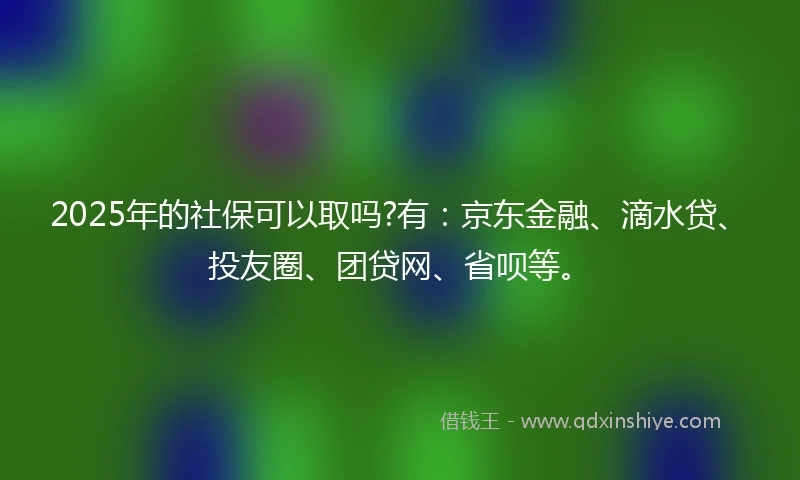 2025年的社保可以取吗?有：京东金融、滴水贷、投友圈、团贷网、省呗等。