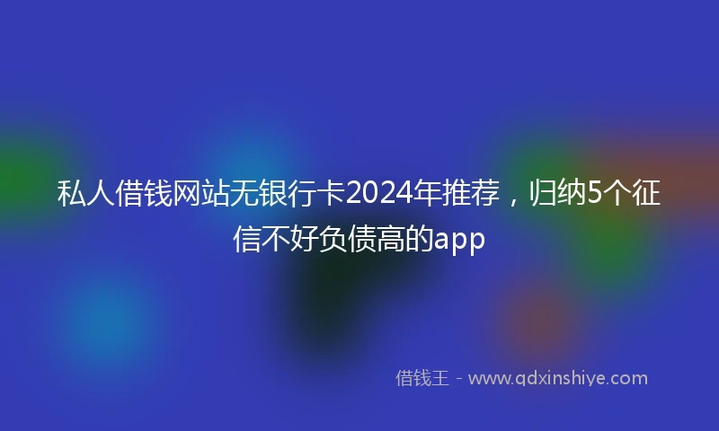 私人借钱网站无银行卡2024年推荐，归纳5个征信不好负债高的app