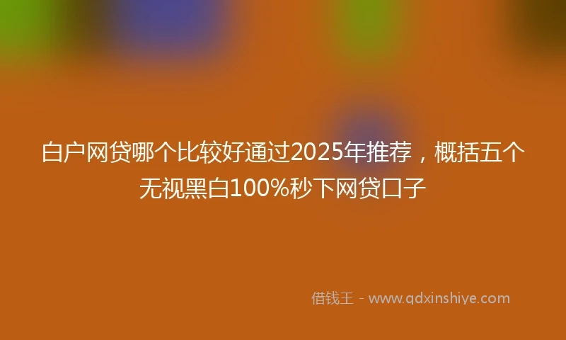 白户网贷哪个比较好通过2025年推荐，概括五个无视黑白100%秒下网贷口子