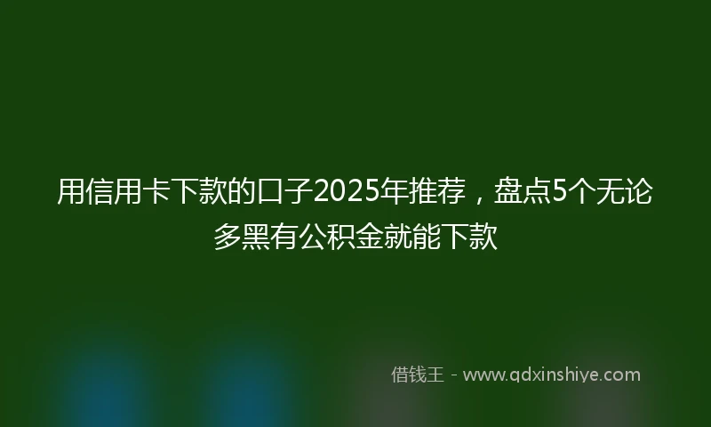 用信用卡下款的口子2025年推荐，盘点5个无论多黑有公积金就能下款