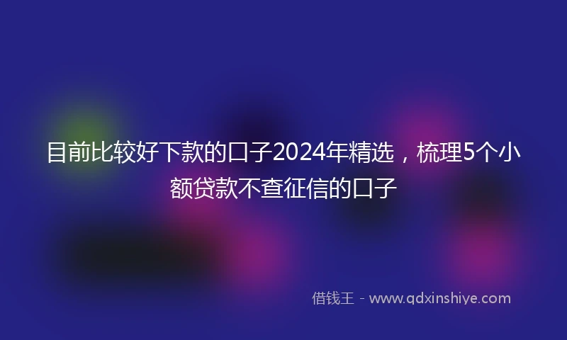 目前比较好下款的口子2024年精选，梳理5个小额贷款不查征信的口子