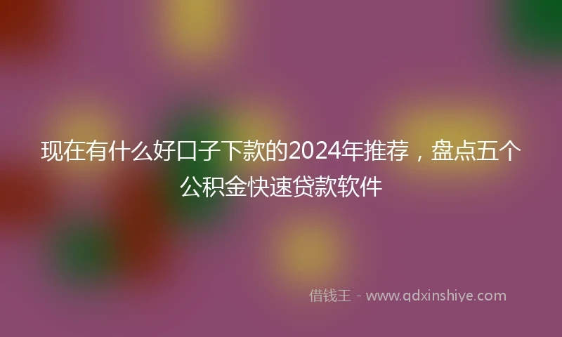 现在有什么好口子下款的2024年推荐，盘点五个公积金快速贷款软件