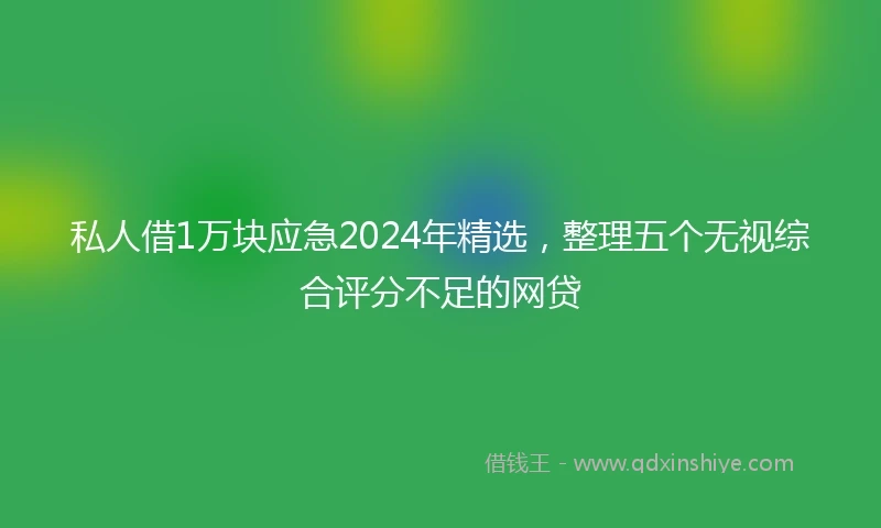 私人借1万块应急2024年精选，整理五个无视综合评分不足的网贷