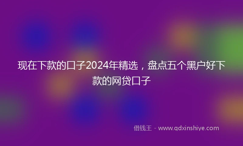 现在下款的口子2024年精选，盘点五个黑户好下款的网贷口子