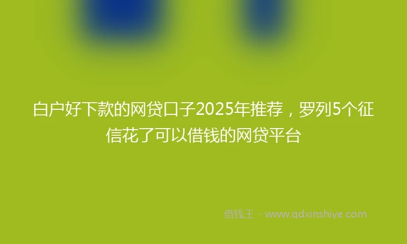 白户好下款的网贷口子2025年推荐，罗列5个征信花了可以借钱的网贷平台