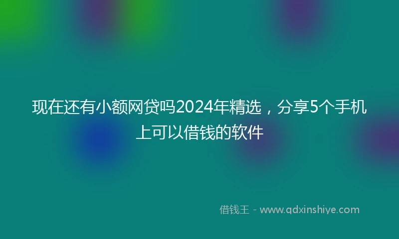 现在还有小额网贷吗2024年精选，分享5个手机上可以借钱的软件