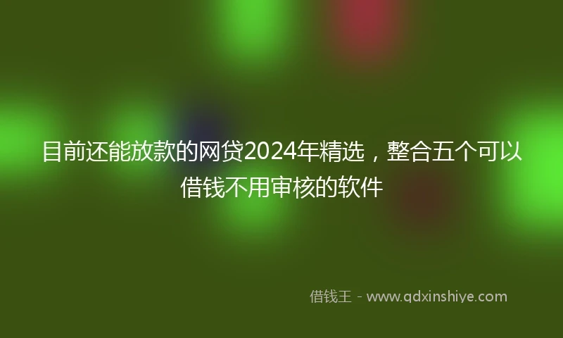 目前还能放款的网贷2024年精选，整合五个可以借钱不用审核的软件