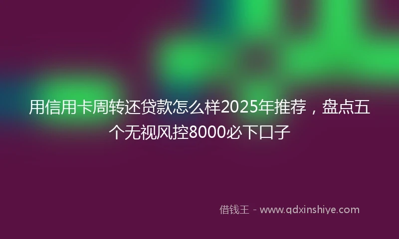 用信用卡周转还贷款怎么样2025年推荐，盘点五个无视风控8000必下口子
