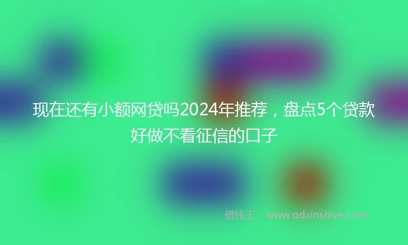 现在还有小额网贷吗2024年推荐，盘点5个贷款好做不看征信的口子
