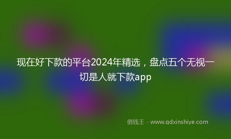 现在好下款的平台2024年精选，盘点五个无视一切是人就下款app