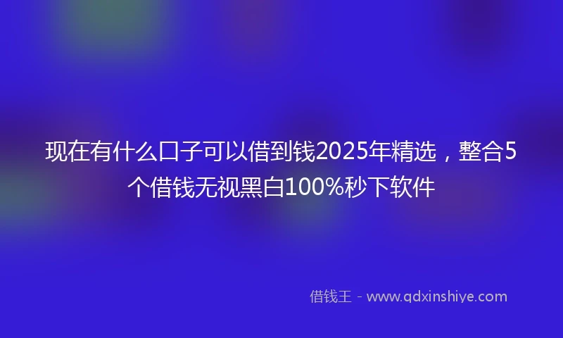 现在有什么口子可以借到钱2025年精选，整合5个借钱无视黑白100%秒下软件