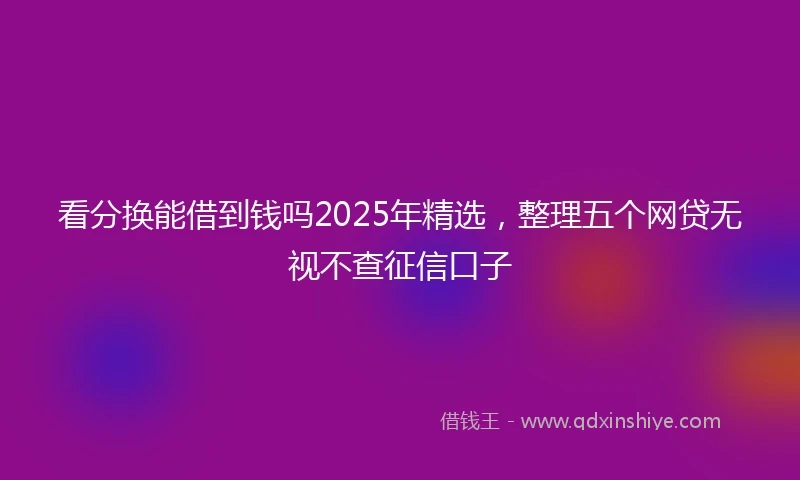 看分换能借到钱吗2025年精选，整理五个网贷无视不查征信口子