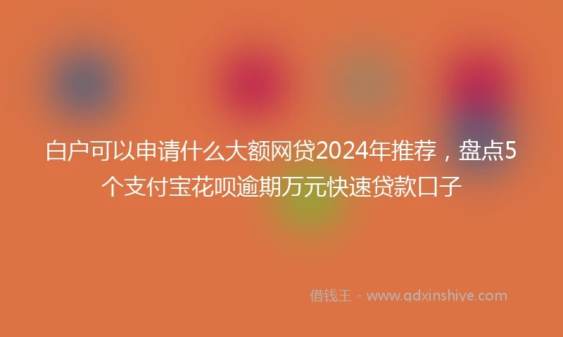 白户可以申请什么大额网贷2024年推荐，盘点5个支付宝花呗逾期万元快速贷款口子