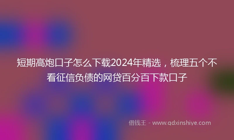 短期高炮口子怎么下载2024年精选，梳理五个不看征信负债的网贷百分百下款口子