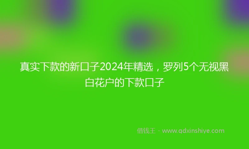 真实下款的新口子2024年精选，罗列5个无视黑白花户的下款口子