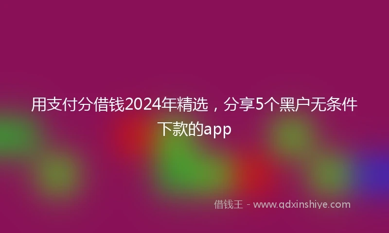 用支付分借钱2024年精选，分享5个黑户无条件下款的app