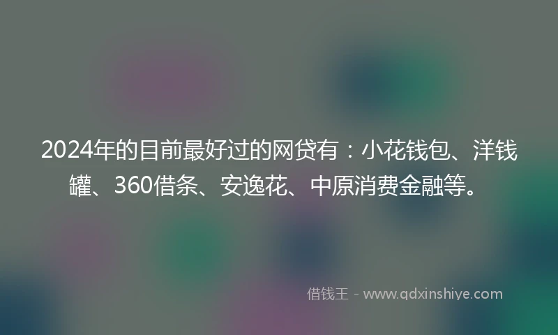 2024年的目前最好过的网贷有：小花钱包、洋钱罐、360借条、安逸花、中原消费金融等。