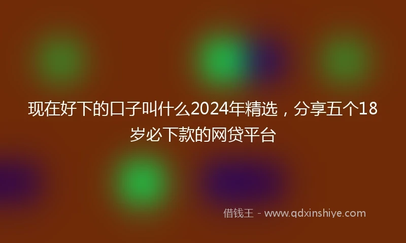 现在好下的口子叫什么2024年精选,分享五个18岁必下款的网贷平台