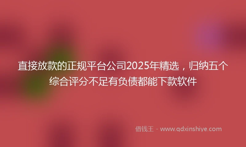 直接放款的正规平台公司2025年精选，归纳五个综合评分不足有负债都能下款软件