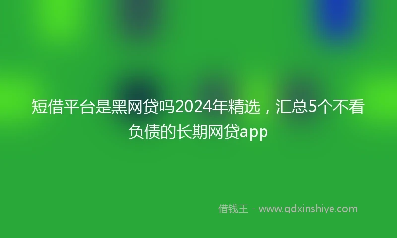 短借平台是黑网贷吗2024年精选，汇总5个不看负债的长期网贷app