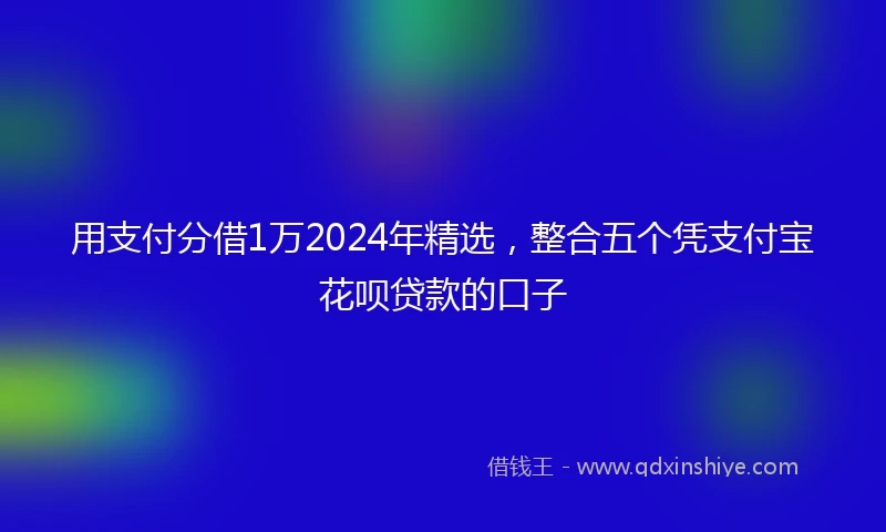 用支付分借1万2024年精选,整合五个凭支付宝花呗贷款的口子