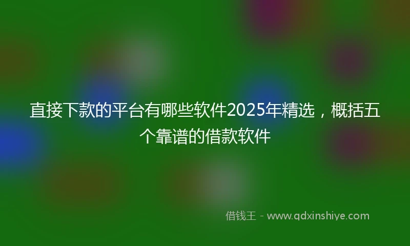 直接下款的平台有哪些软件2025年精选，概括五个靠谱的借款软件