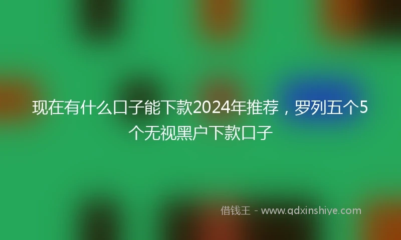 现在有什么口子能下款2024年推荐，罗列五个5个无视黑户下款口子