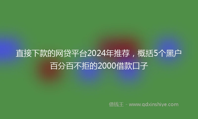直接下款的网贷平台2024年推荐，概括5个黑户百分百不拒的2000借款口子
