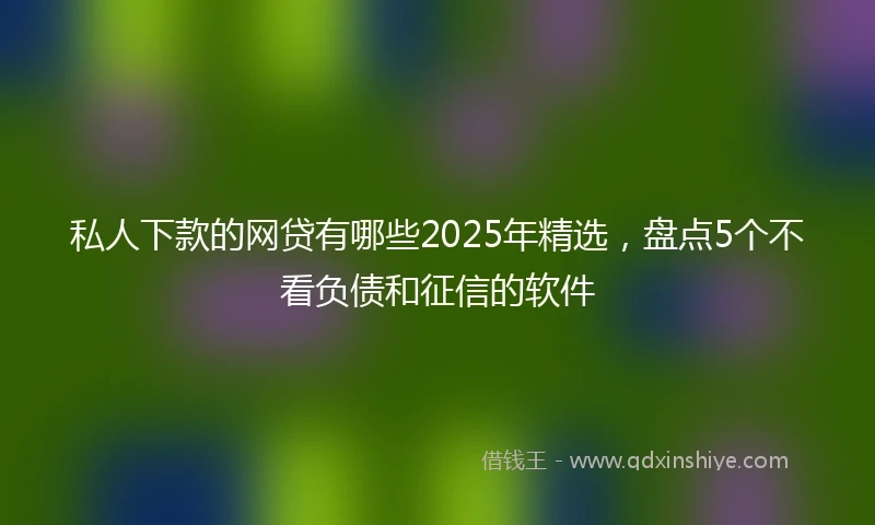 私人下款的网贷有哪些2025年精选，盘点5个不看负债和征信的软件