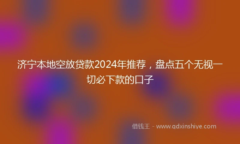 济宁本地空放贷款2024年推荐，盘点五个无视一切必下款的口子