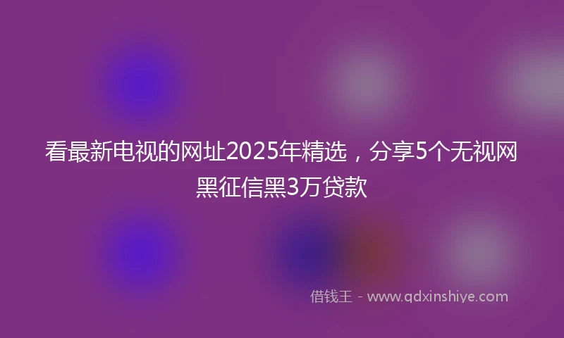 看最新电视的网址2025年精选，分享5个无视网黑征信黑3万贷款