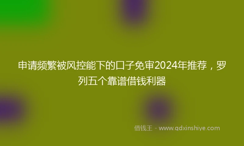 申请频繁被风控能下的口子免审2024年推荐，罗列五个靠谱借钱利器
