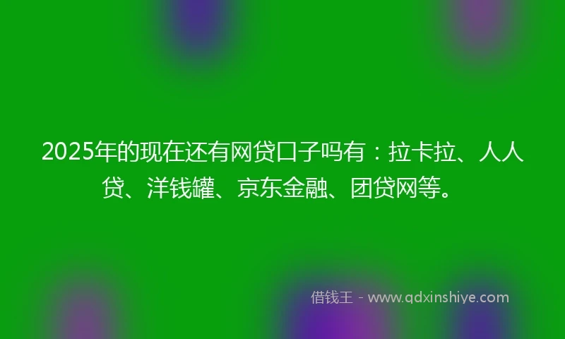 2025年的现在还有网贷口子吗有：拉卡拉、人人贷、洋钱罐、京东金融、团贷网等。