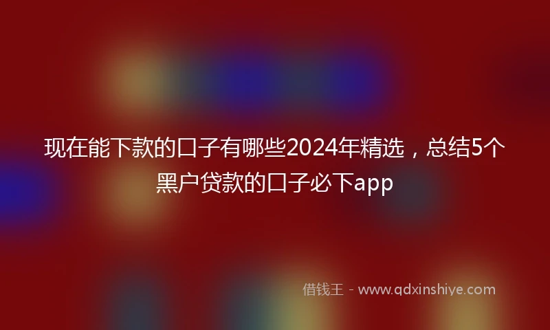 现在能下款的口子有哪些2024年精选，总结5个黑户贷款的口子必下app