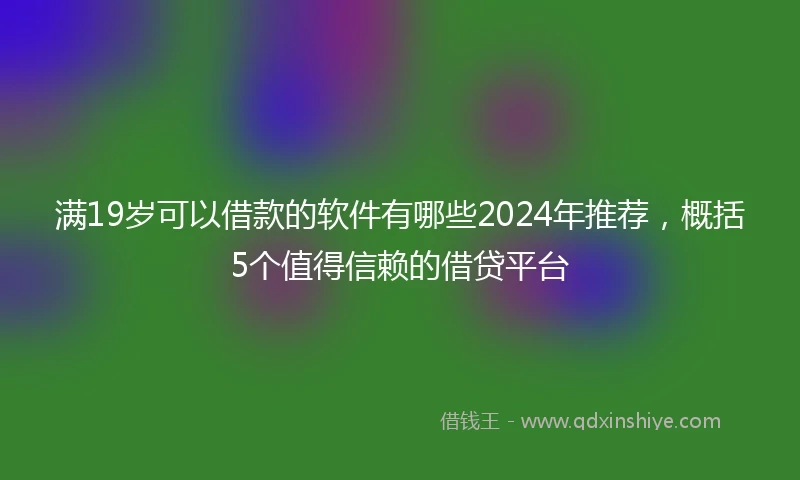 满19岁可以借款的软件有哪些2024年推荐,概括5个值得信赖的借贷平台