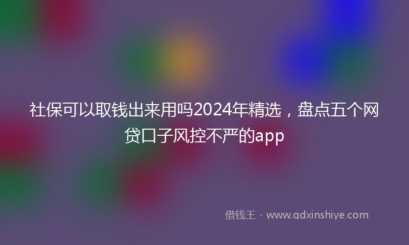 社保可以取钱出来用吗2024年精选，盘点五个网贷口子风控不严的app