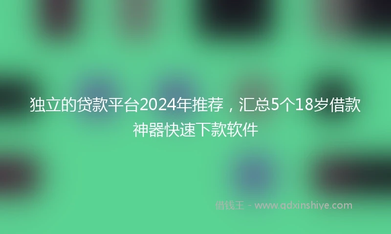 独立的贷款平台2024年推荐，汇总5个18岁借款神器快速下款软件