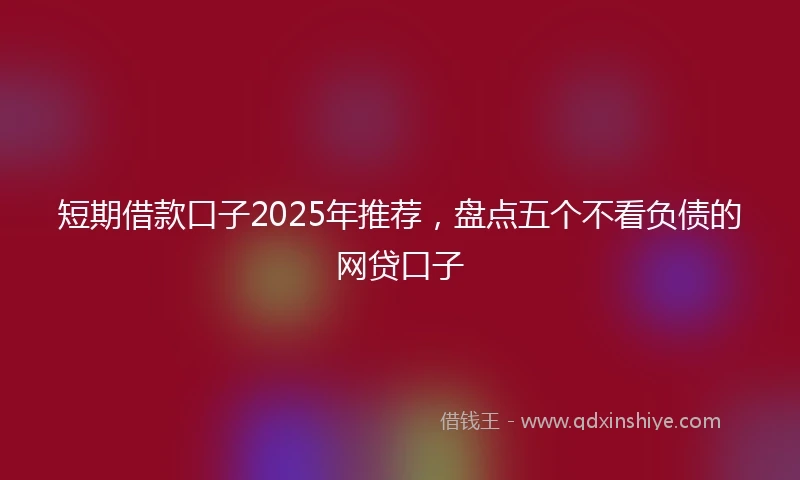 短期借款口子2025年推荐，盘点五个不看负债的网贷口子