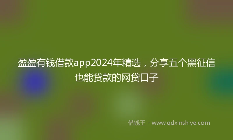 盈盈有钱借款app2024年精选，分享五个黑征信也能贷款的网贷口子