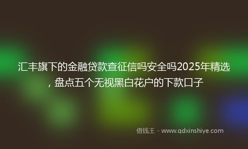 汇丰旗下的金融贷款查征信吗安全吗2025年精选，盘点五个无视黑白花户的下款口子