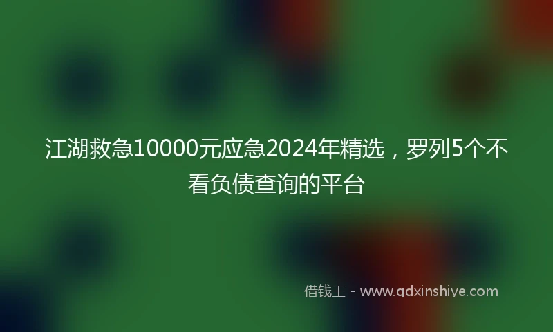 江湖救急10000元应急2024年精选，罗列5个不看负债查询的平台