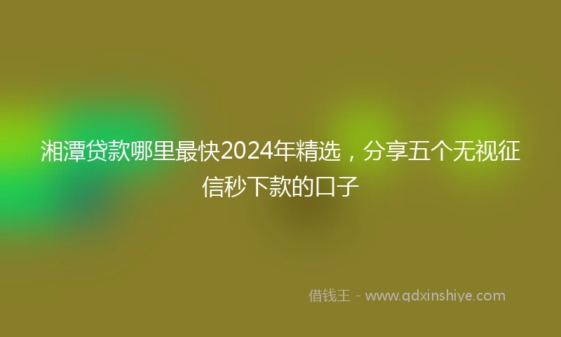 湘潭贷款哪里最快2024年精选，分享五个无视征信秒下款的口子
