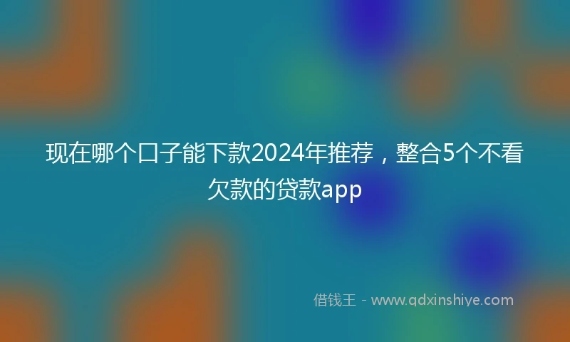 现在哪个口子能下款2024年推荐，整合5个不看欠款的贷款app