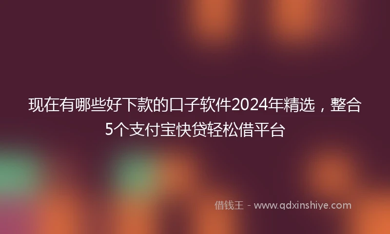 现在有哪些好下款的口子软件2024年精选，整合5个支付宝快贷轻松借平台