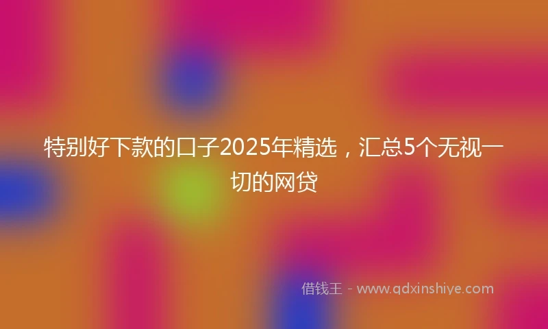 特别好下款的口子2025年精选，汇总5个无视一切的网贷