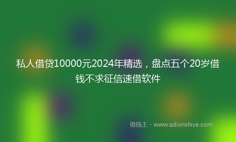 私人借贷10000元2024年精选，盘点五个20岁借钱不求征信速借软件