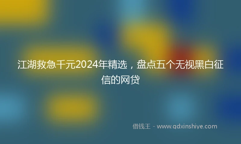 江湖救急千元2024年精选，盘点五个无视黑白征信的网贷