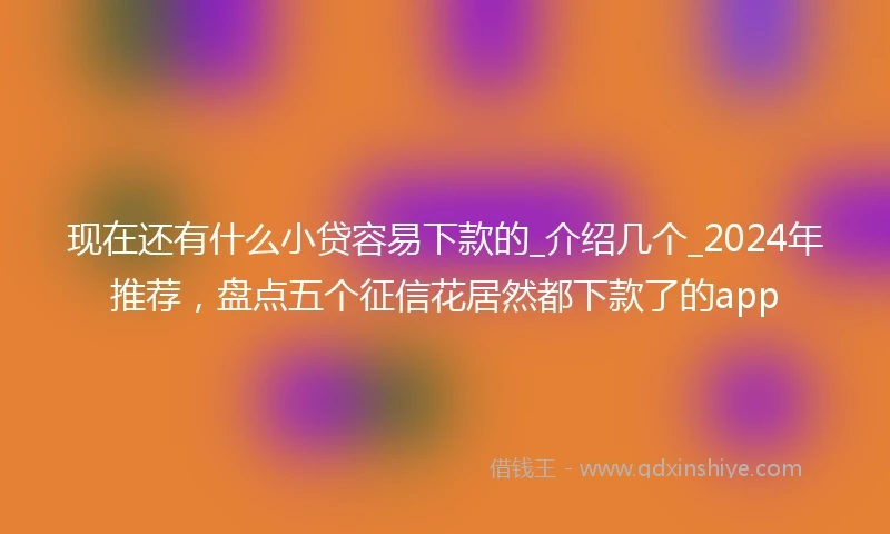 现在还有什么小贷容易下款的_介绍几个_2024年推荐，盘点五个征信花居然都下款了的app